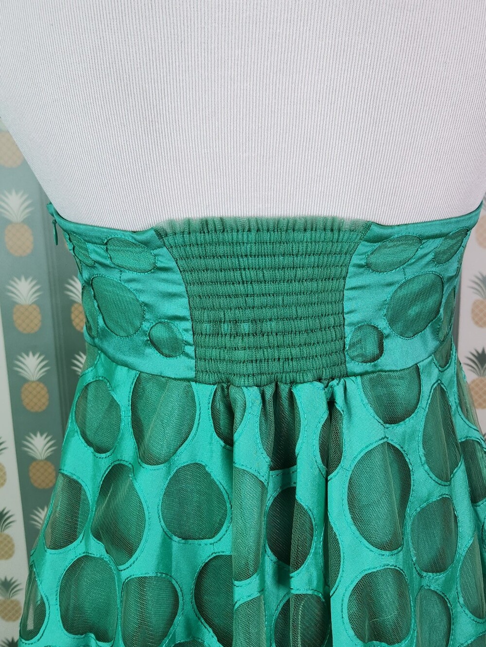 ANTHRO Geisha Designs Polka Dot Strapless MaxiDress - Picture 6 of 9